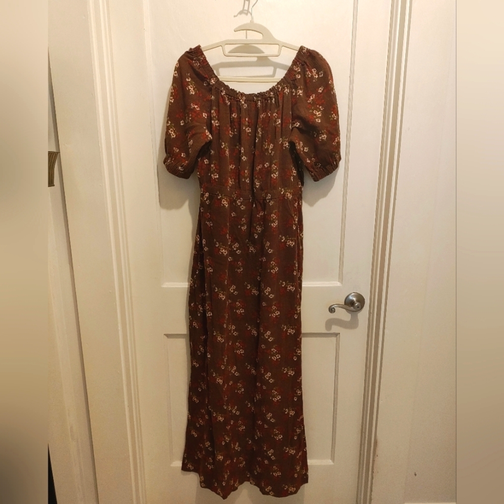 Vintage Cottagecore Floral Calico Prairie Maxi Dress